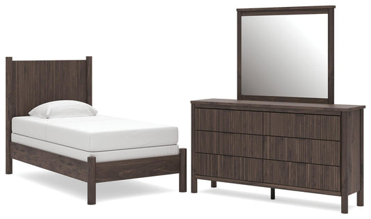 Pamytta Twin Panel Bed, Dresser and Mirror