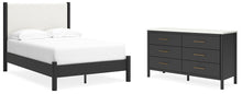 Load image into Gallery viewer, Cadmori Full Upholstered Panel Bed with Dresser
