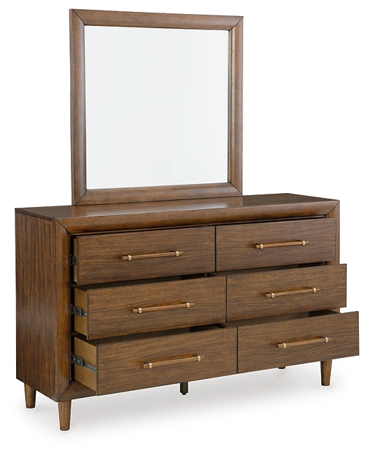 Lyncott King Upholstered Bed with Mirrored Dresser, Chest and Nightstand