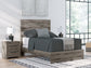 Graystorm Full Panel Bed with Mirrored Dresser, Chest and Nightstand