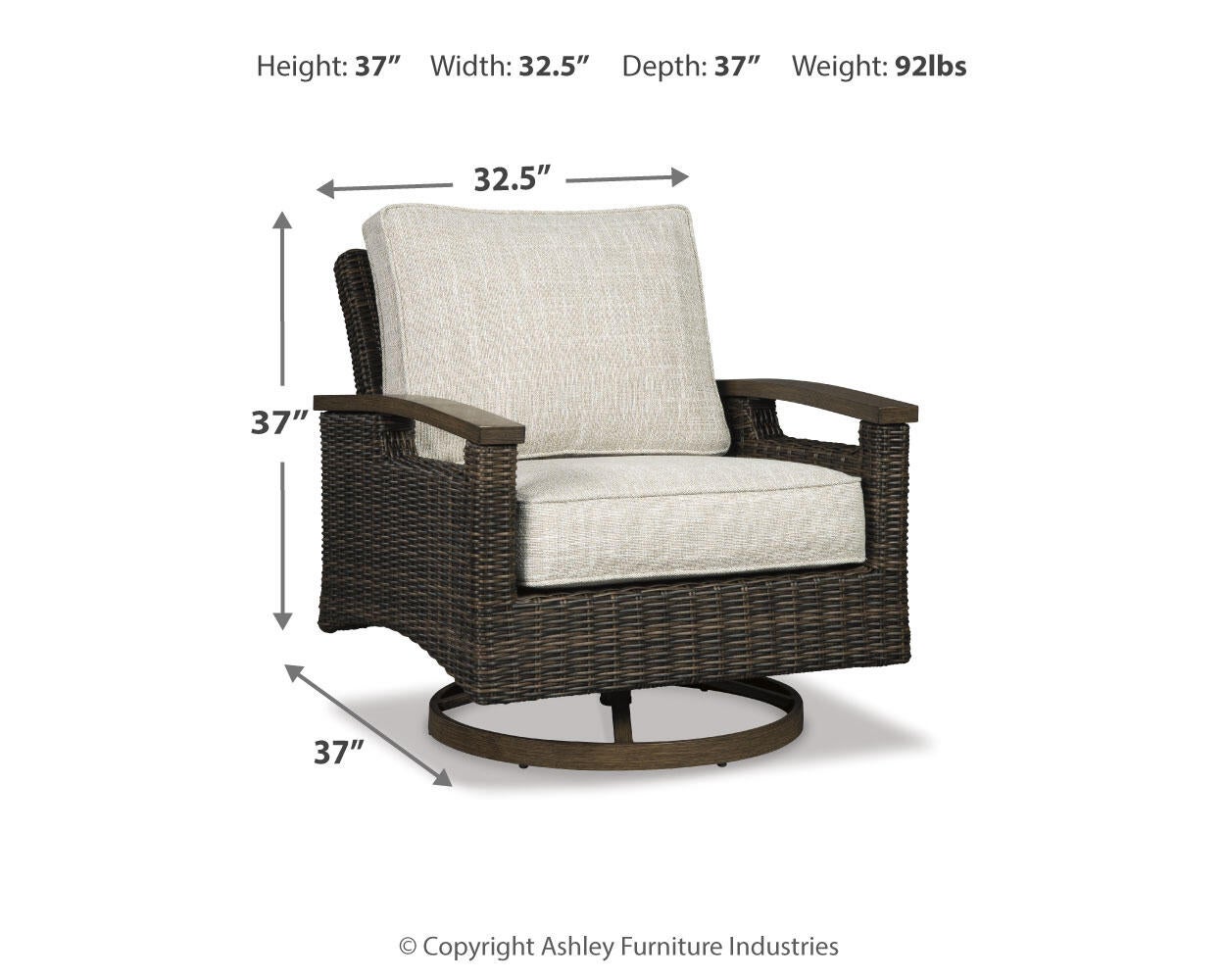 Paradise Trail Swivel Lounge Chair (2/CN)