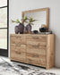 Hyanna King Panel Bed, Dresser, Mirror and Nightstand