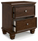 Danabrin Full Panel Bed with Mirrored Dresser and Nightstand