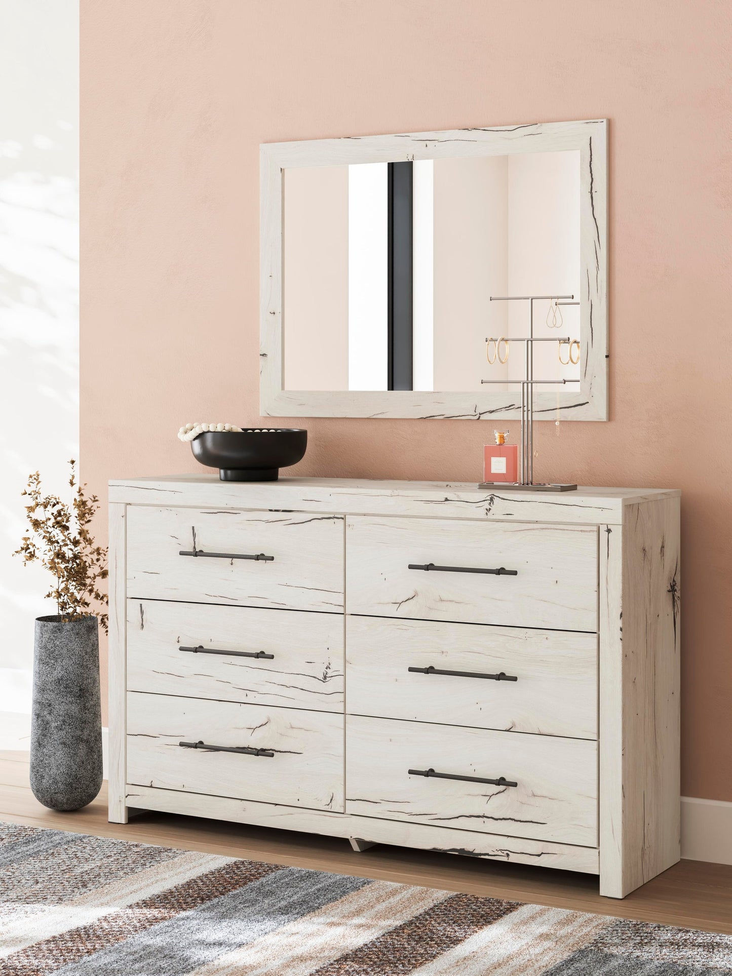 Lawroy Queen Panel Bed, Dresser and Mirror