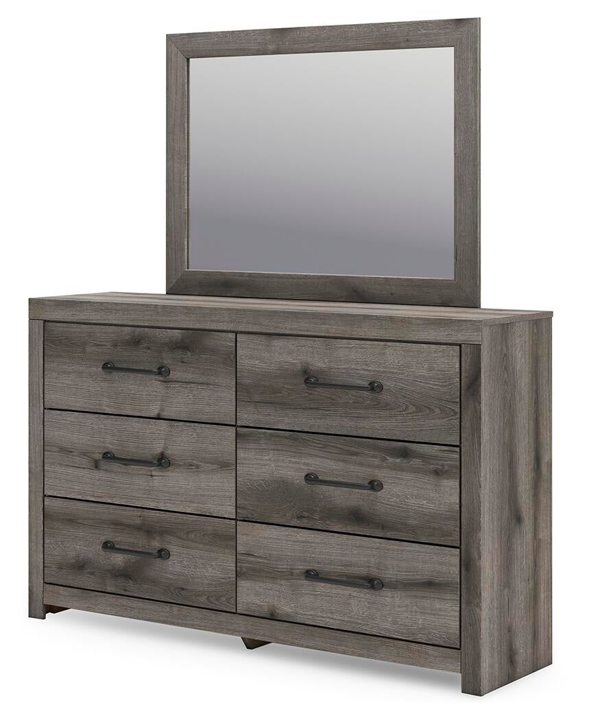 Graystorm Twin Panel Bed, Dresser, Mirror and Nightstand