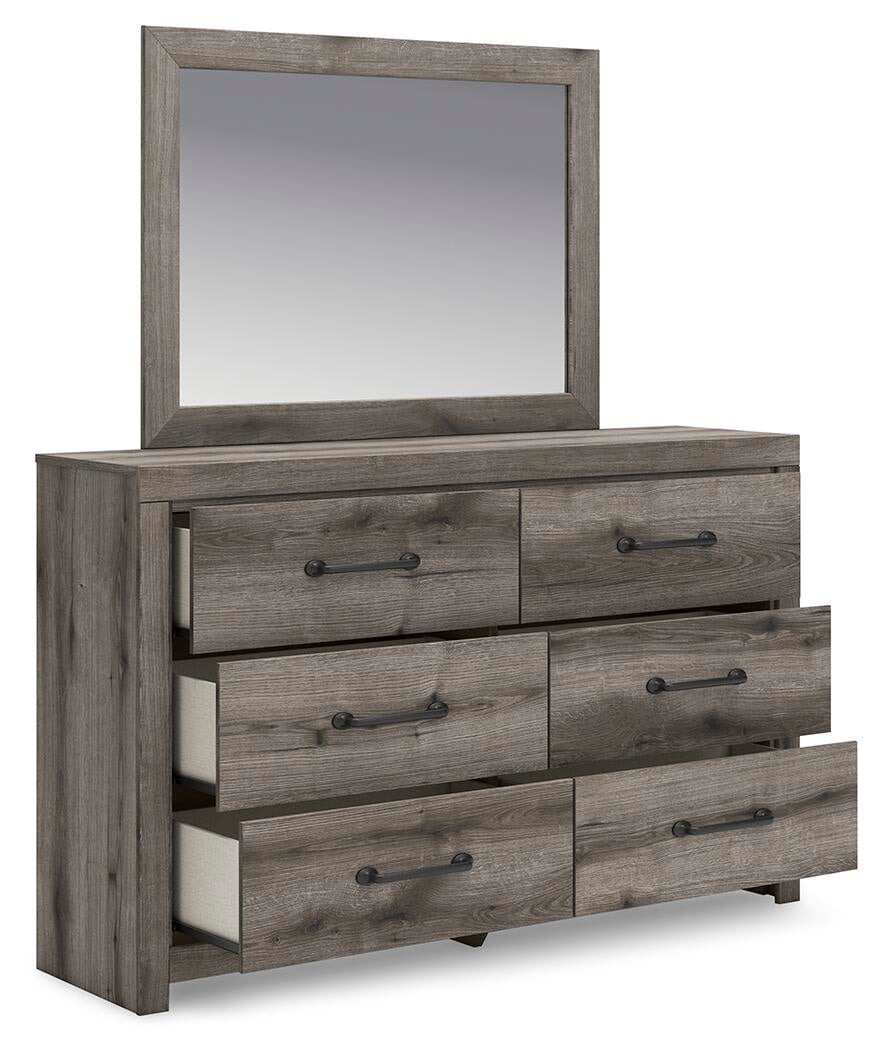 Graystorm Full Panel Storage Bed, Dresser and Mirror