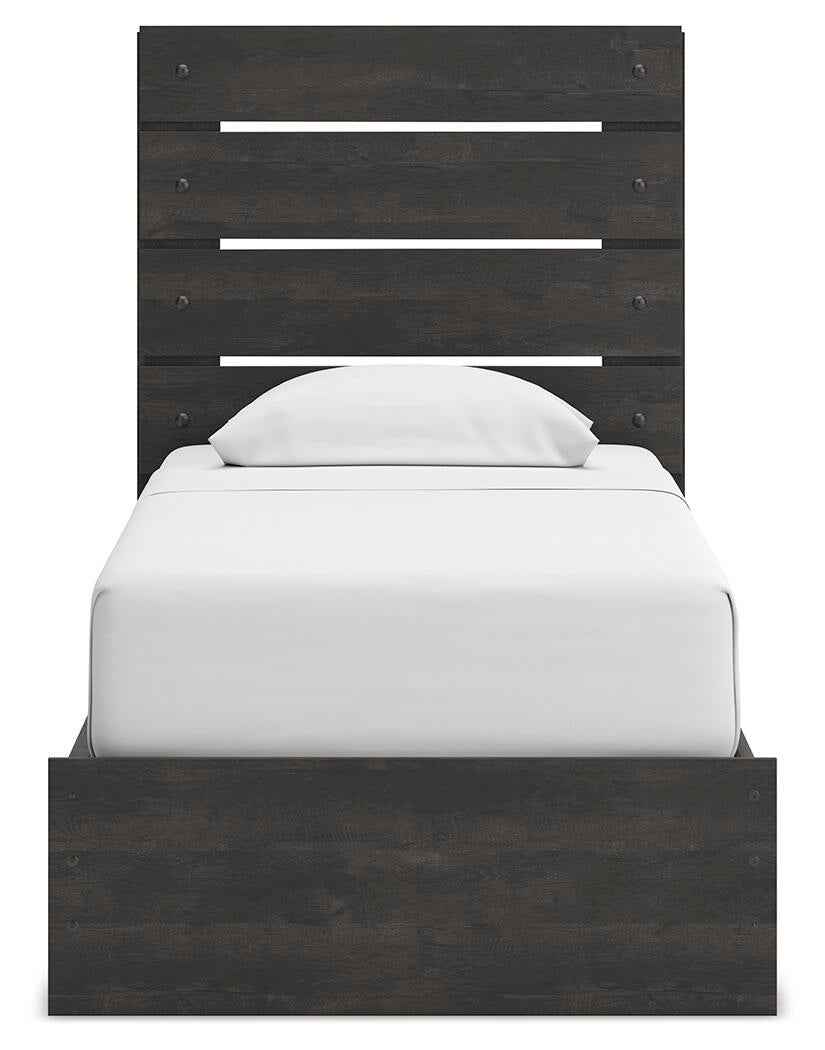 Hollivern Twin Panel Storage Bed, Dresser, Mirror, Chest and Nightstand