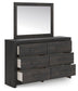 Hollivern Full Panel Storage Bed, Dresser, Mirror and Nightstand