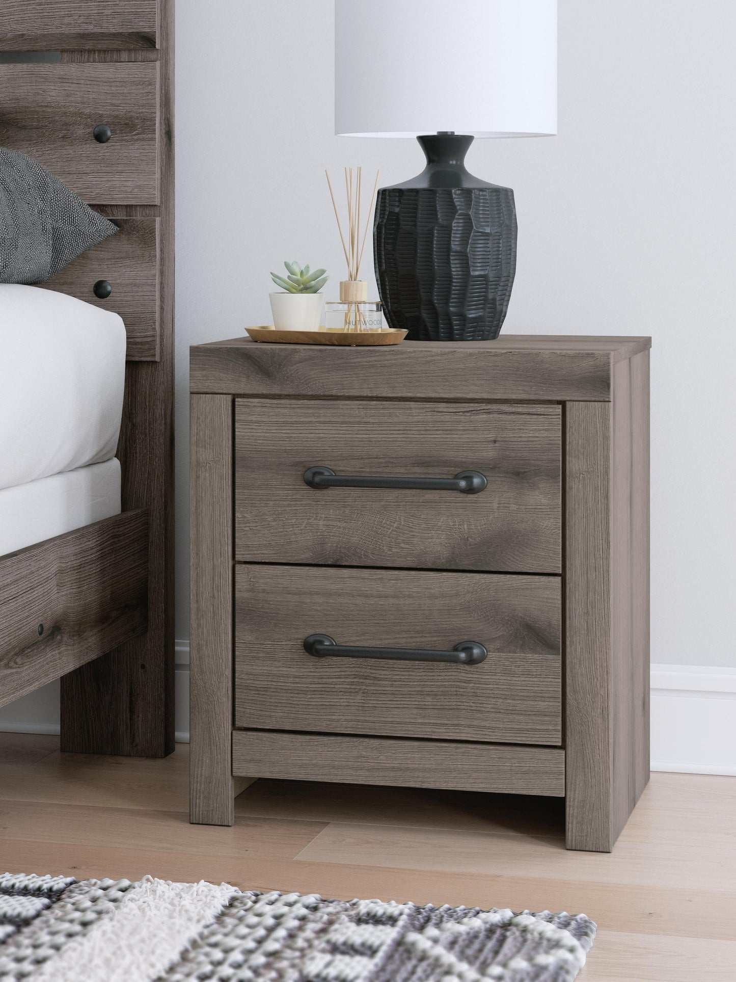 Graystorm Twin Panel Storage Bed, Dresser, Mirror and Nightstand