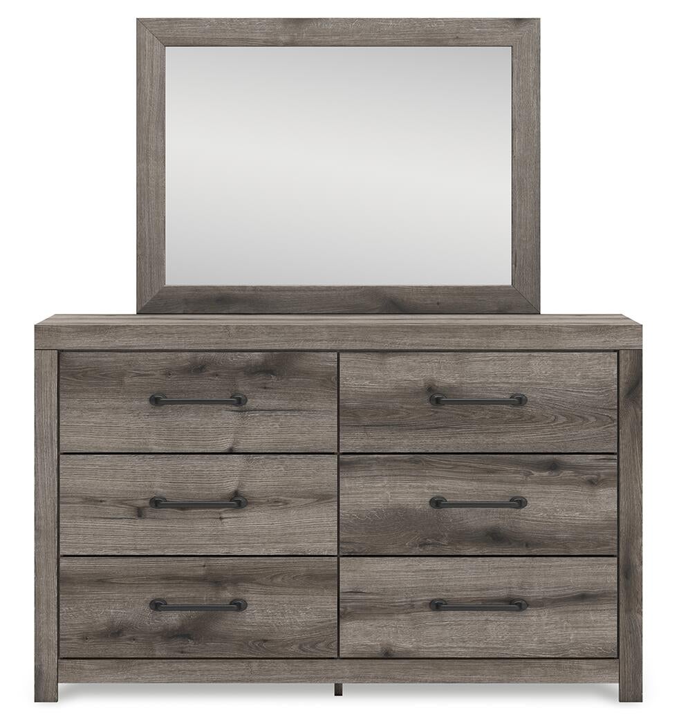 Graystorm Twin Panel Storage Bed, Dresser and Mirror