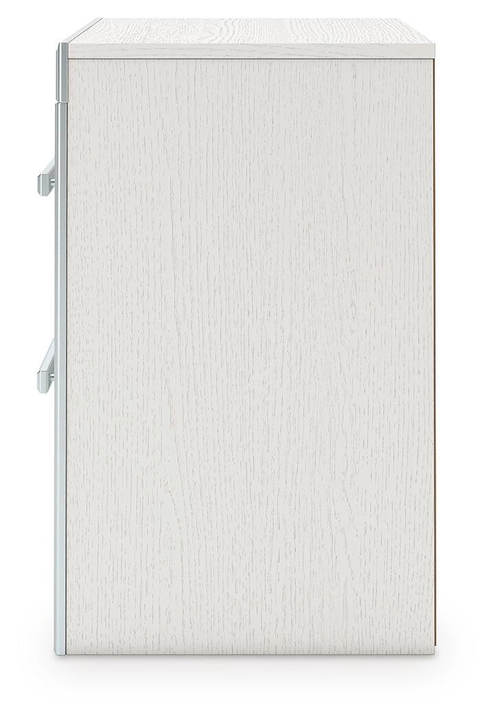 Zuraleus Queen Upholstered Panel Platform Storage Bed, Dresser, Mirror and Nightstand