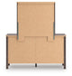 Pamytta Queen Upholstered Panel Platform Bed, Dresser, Mirror and Nightstand
