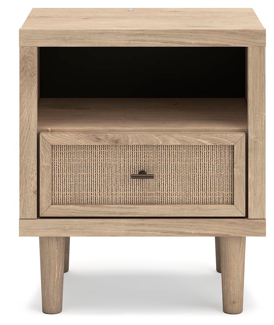 Cielden Full Upholstered Bed with Roll Slats, Dresser, Mirror, Chest and Nightstand