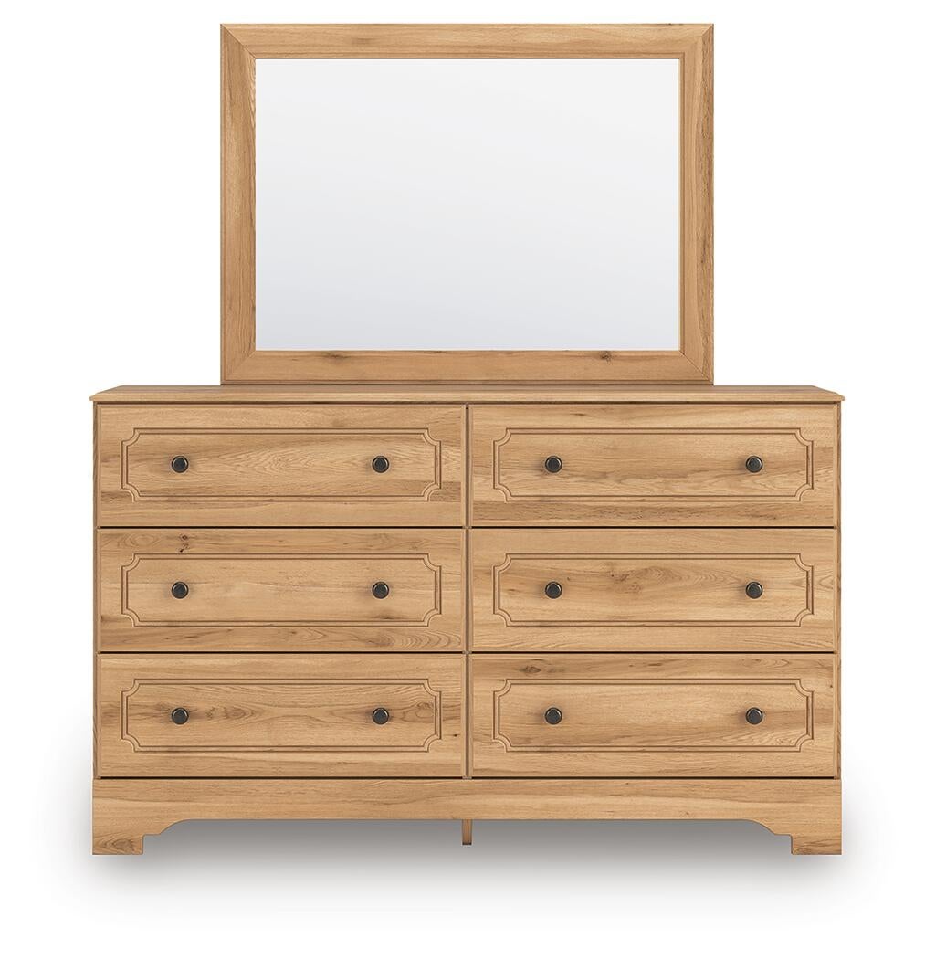 Aleaport Full Panel Bed with Mirrored Dresser
