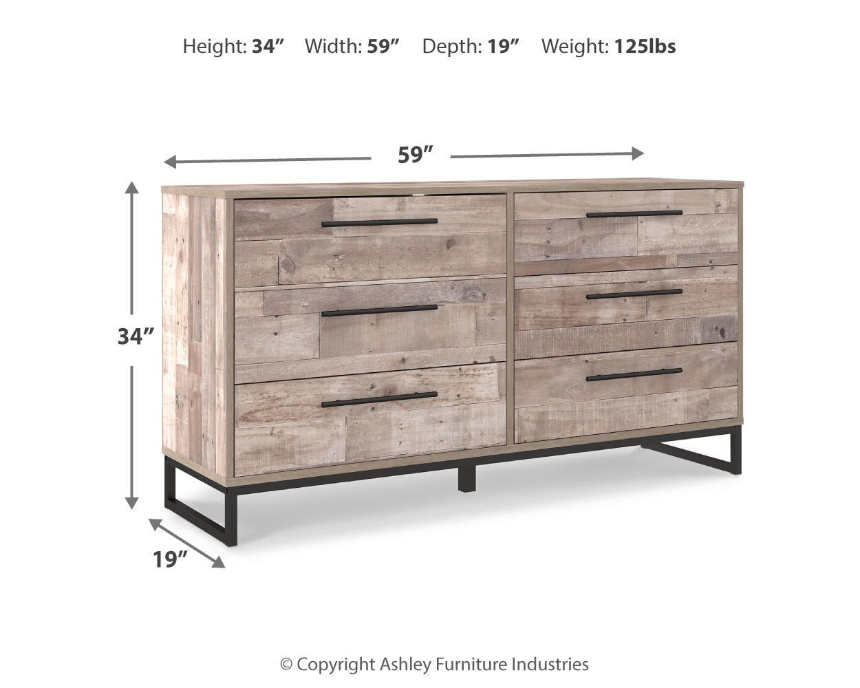 Neilsville Six Drawer Dresser