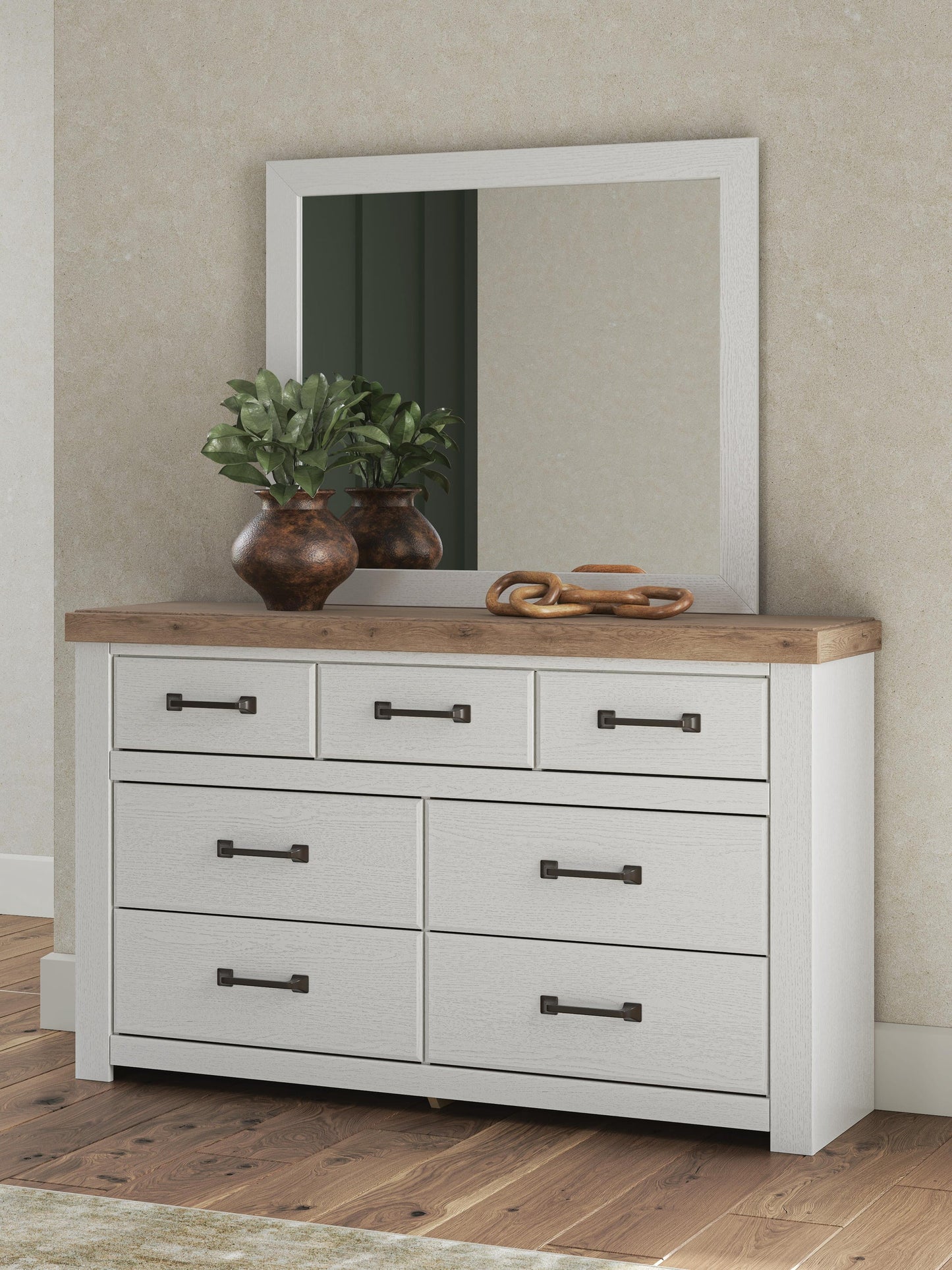 Savonport King Panel Storage Bed. Dresser, Mirror and Nightstand