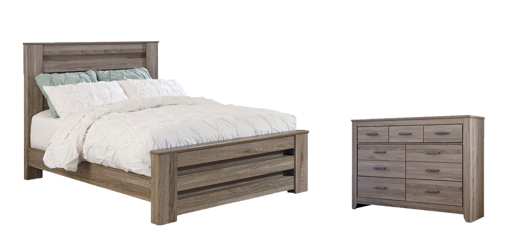 Zelen Queen Panel Bed with Dresser