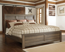 Load image into Gallery viewer, Juararo California King Panel Bed with Mirrored Dresser, Chest and 2 Nightstands
