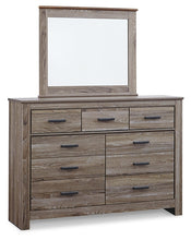 Load image into Gallery viewer, Zelen Queen/Full Panel Headboard with Mirrored Dresser and Chest
