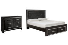 Load image into Gallery viewer, Kaydell Queen Panel Bed with Storage with Dresser
