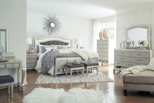 Load image into Gallery viewer, Coralayne King Upholstered Sleigh Bed with Mirrored Dresser and Chest
