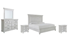 Load image into Gallery viewer, Kanwyn King Panel Bed with Mirrored Dresser and 2 Nightstands
