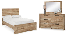 Load image into Gallery viewer, Hyanna Full Panel Storage Bed with Mirrored Dresser
