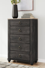Load image into Gallery viewer, Nanforth Queen Panel Headboard with Mirrored Dresser, Chest and 2 Nightstands
